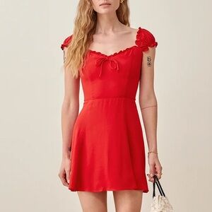 Reformation Pacey Red Mini Dress, NEW